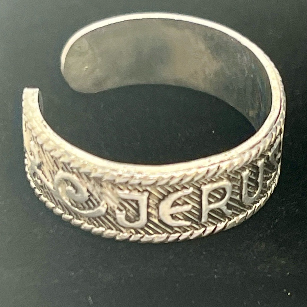 sterling silver jerusalem adjustable ring lightwe… - image 3